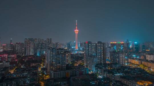 天府熊猫塔_成都339_夜景固定延时