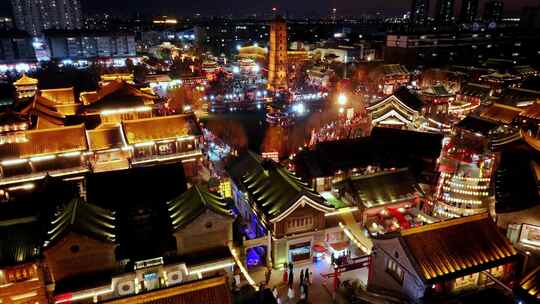 洛阳洛邑古城夜景视频素材模板下载