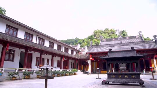 杭州西湖三天竺法镜寺江南寺庙建筑4K视频