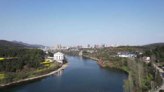 祖国大好河山湖南舞水河航拍