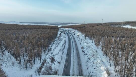 林区高速冰雪路面