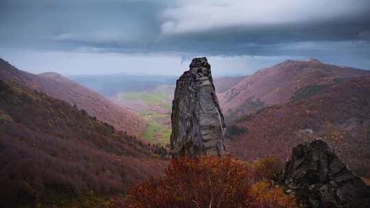 洛基，丘陵，秋天，延时