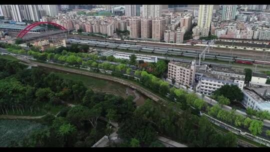 中国深圳市城市景观鸟瞰图