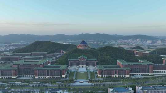 深圳光明区中山大学校区航拍学校建筑风光