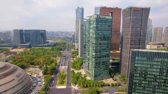 杭州钱江新城市民中心风景视频素材航拍合集视频素材模板下载