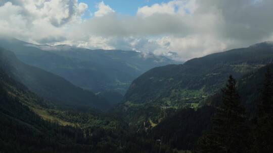 峡谷森林阳光云雾唯美风景