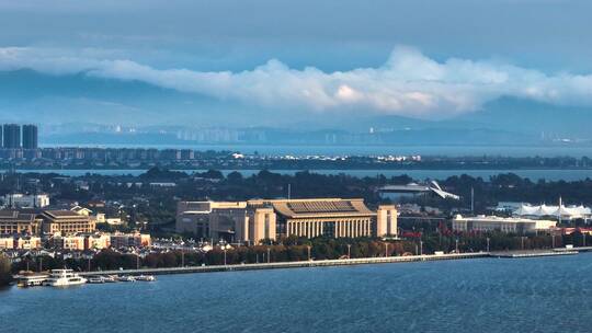 航拍昆明海埂大坝
