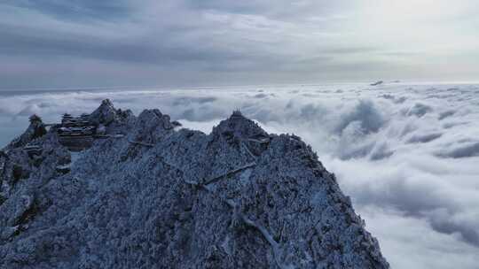 洛阳老君山大雪云海航拍