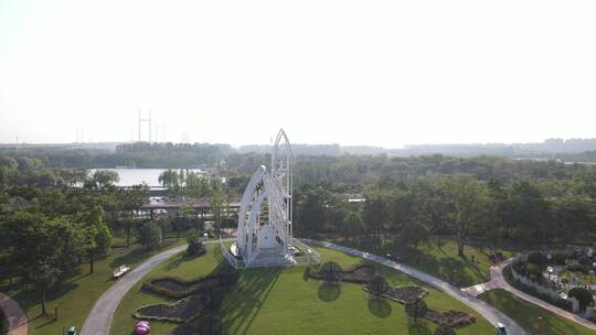 上海花海郊野公园4K航拍视频素材模板下载