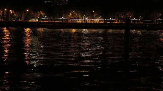 夜晚的河流景观视频素材模板下载
