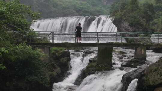 贵州穿洞河瀑布航拍