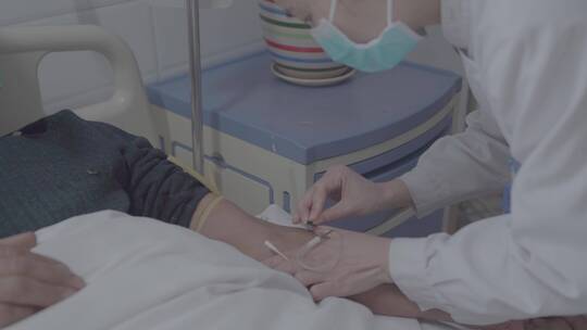 医院抽血化验女护士手术治疗生病化疗视频素材模板下载