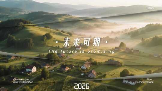 乡村振兴动态翻页开场片头AE模版