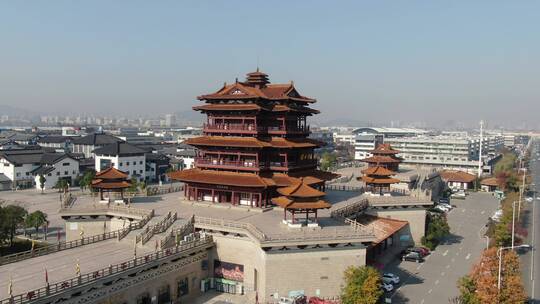 航拍江苏徐州城市地标建筑