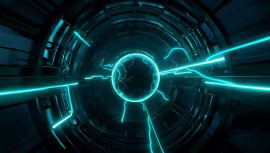 科技感蓝色隧道穿梭场景