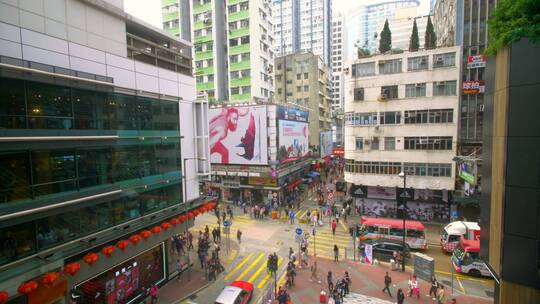 香港市中心交通的延时拍摄