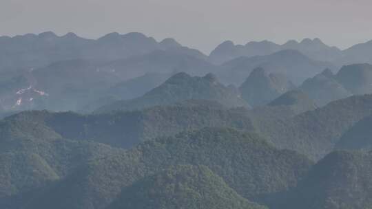 贵州喀斯特地貌丘陵航拍
