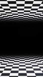 垂直视频黑白格子框视错觉走马灯