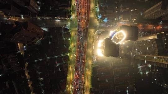 上海夜景航拍空镜