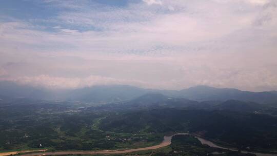 壮美山河/河山风景/云层之上航拍延时