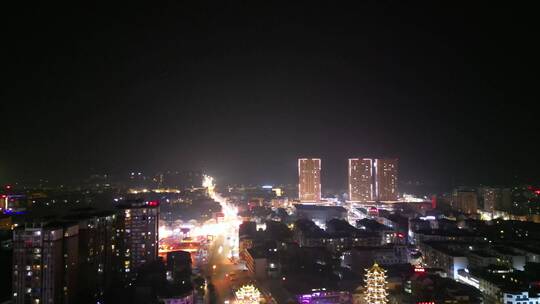 四川德阳罗江廊桥夜景11视频素材模板下载