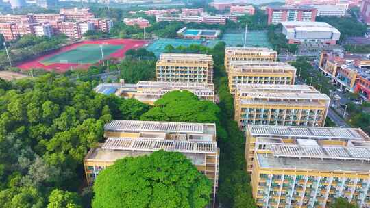 中山大学广州大学城东校区航拍东校园广州风