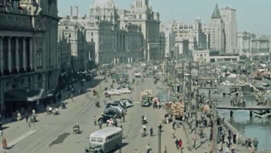 1949年上海城市街道百姓生活历史影像