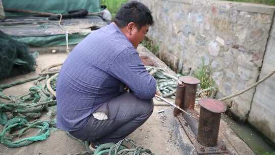 渔船 渔民生活 水泥船 住家船上岸