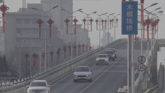 新年城市街道 过年热闹街道 街道灯笼