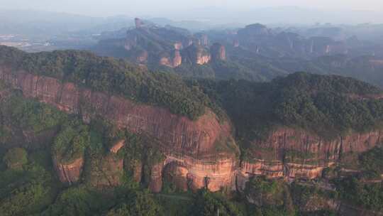 广东韶关丹霞山5A景区日出日落晚霞航拍