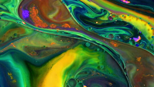 抽象彩色流体涂料背景纹理12的特写