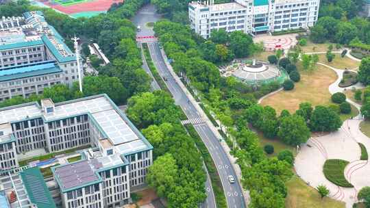 湖北武汉大学文理学部校区航拍校园珞珈山风视频素材模板下载