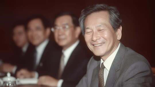 领导人物会议洽谈合作共赢