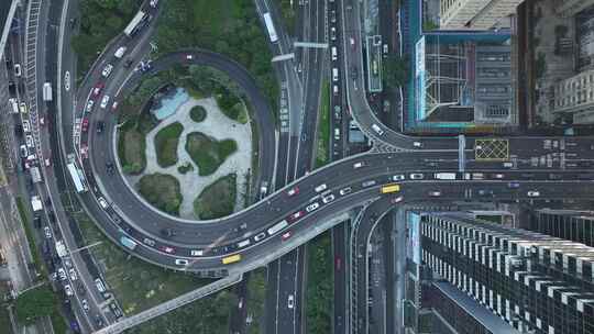 香港道路俯拍视频素材模板下载