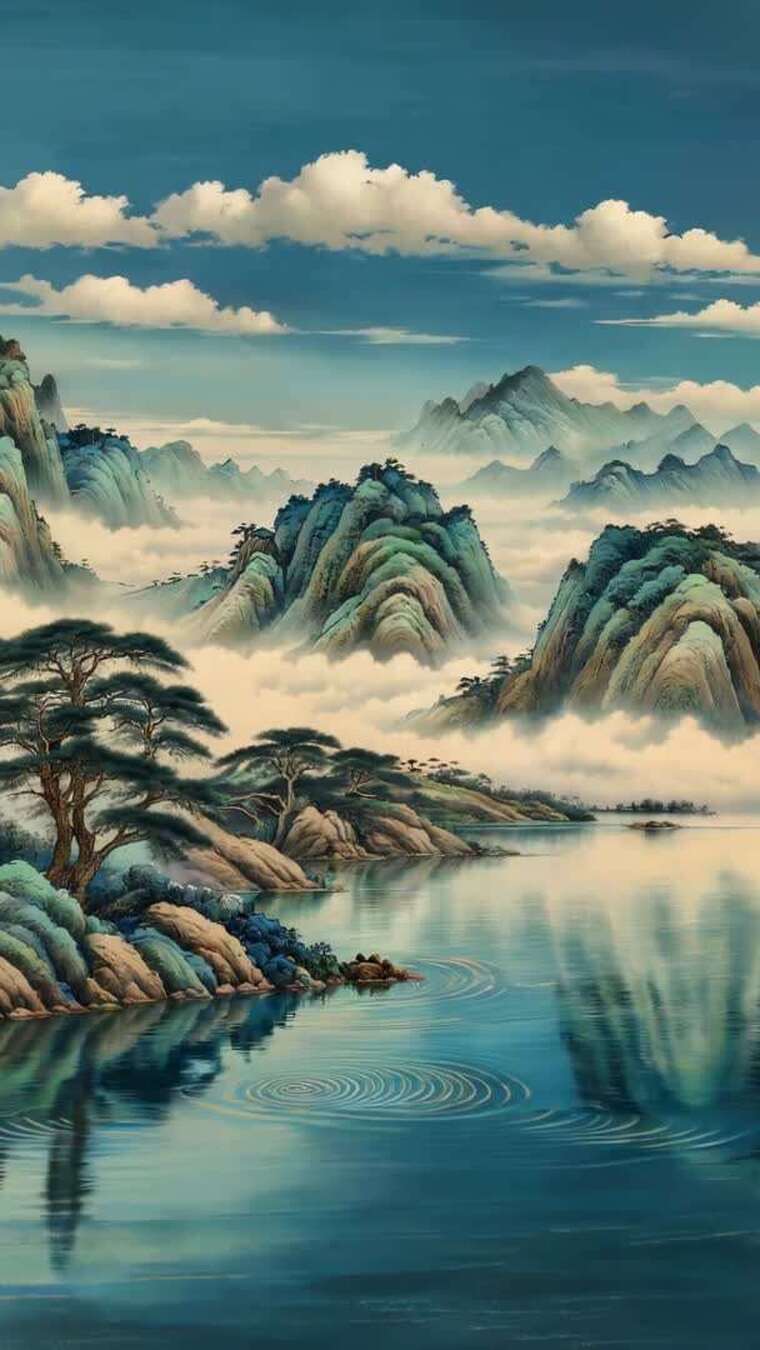 中式山水风景素材