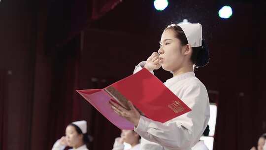 4K护士宣誓南丁格尔护士节毕业素材