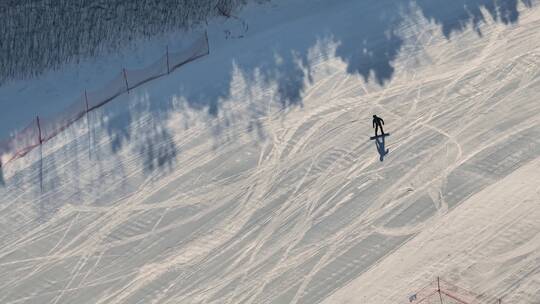 8K青岛藏马山滑雪场航拍