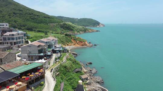 航拍福建平潭岛海岸线