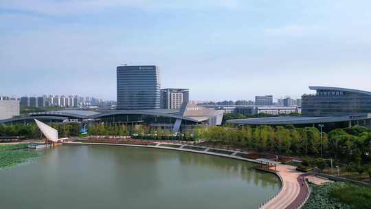 江苏省扬州市明月湖城市环境视频素材模板下载