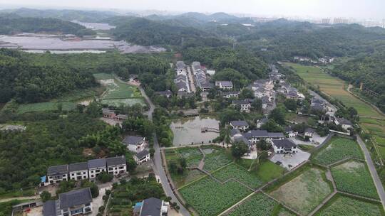 航拍湖南益阳山乡巨变第一村4A景区视频素材模板下载