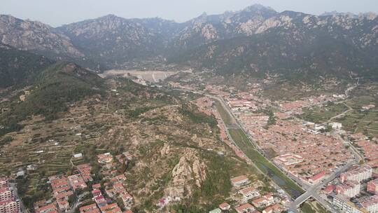 航拍山东青岛崂山景区