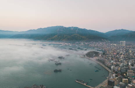 汕头南澳岛航拍云海延时