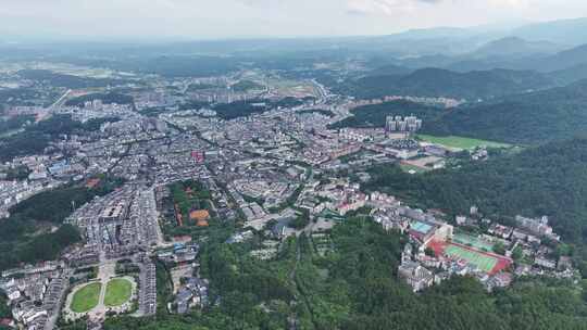 航拍湖南衡阳市区高空鸟瞰衡阳