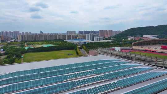 中南大学体育馆体育场运动场足球场航拍校园