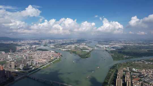 「版权素材」江门外海大桥/江门大景航拍