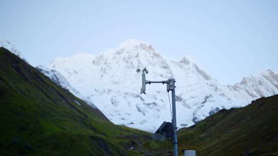 山，冬天，雪，天气仪器