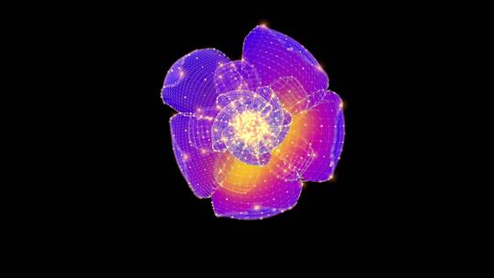 紫色全息粒子花朵视频素材模板下载