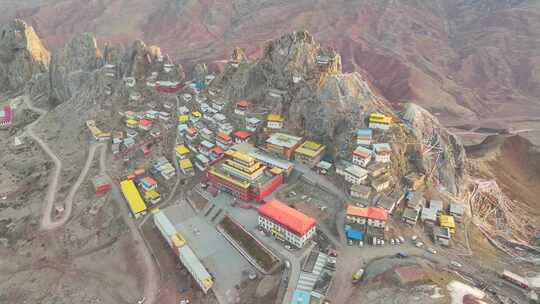 航拍西藏孜珠寺视频素材模板下载