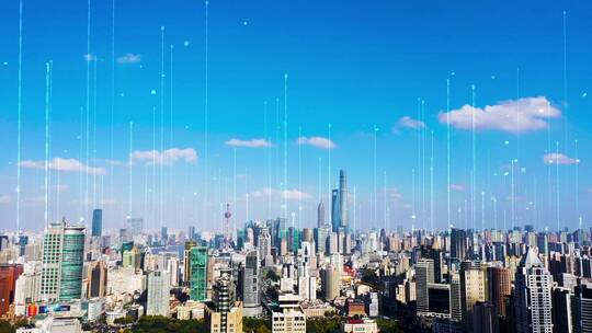 上海城市鸟瞰科技城市特效