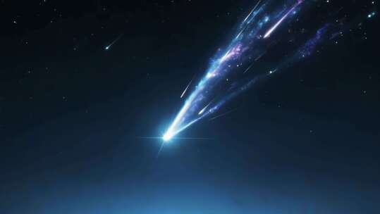 4k夜空流星划过特效画面